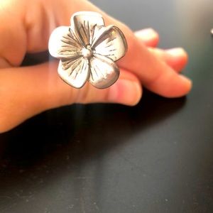 Lilla Rose pair of 4” U-pin silver flowers